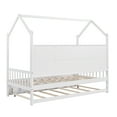 thumbnail image 6 of Aukfa House Bed with Trundle, Twin Platform Bed with Storage Shelves and Roof - White, 6 of 8
