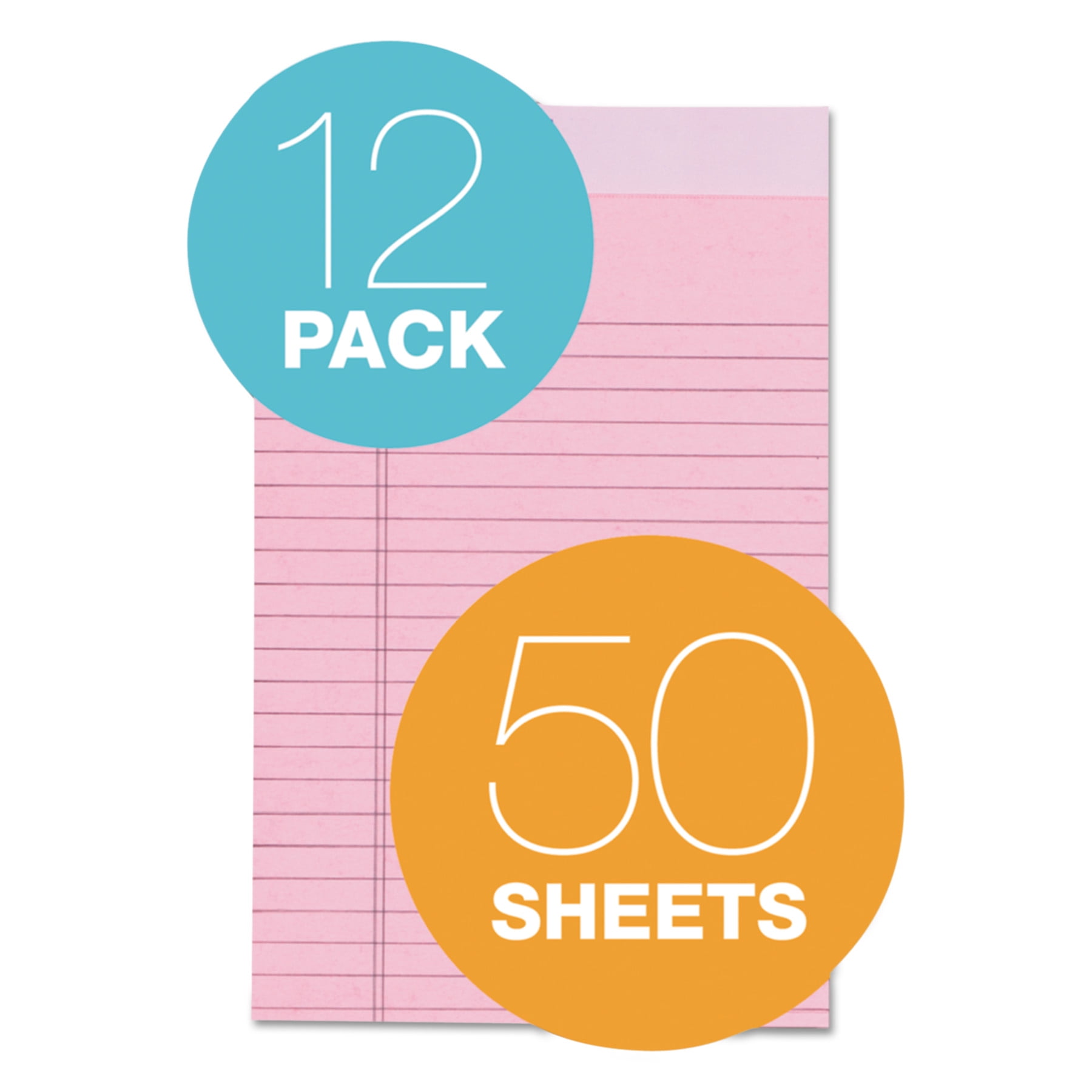 TOPS Prism Plus Colored Legal Pads, 5 x 8, Pink, 50 Sheets, Dozen
