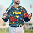thumbnail image 6 of Daiia Vehicles Cartoon with Funny Drivers Mens Baseball Jersey Button Down Shirts Short Sleeve Sports Uniforms-Large, 6 of 9