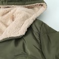thumbnail image 6 of BiZtdJrK Womens Fleece Lined Hooded Jackets Solid Color Long Sleeve Winter Coats Casual Zip Up Mid Length Outerwear with Pockets Clearance Items Army Green M, 6 of 7