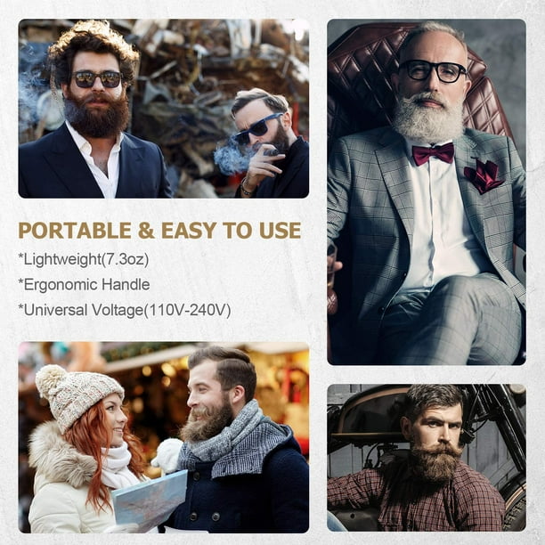 Zecatl Beard Straightener Men Fast Heated 30s Electric Beard Straightener Beard Comb Multifunctional Straightener Brush Hair Straightening Brush With