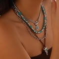thumbnail image 2 of Western Necklaces Boho Layered Charm Necklace for Women Beaded Choker Ox-head Pendant Necklace Western Jewelry for Women Cowgirl Accessories, 2 of 7
