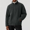thumbnail image 2 of Husipze Mens Sherpa Fleece Jacket Full Zip Long Sleeve Teddy Fuzzy Cozy Winter Relaxed Fit Coat Insulated Warm Outerwear Black S, 2 of 8