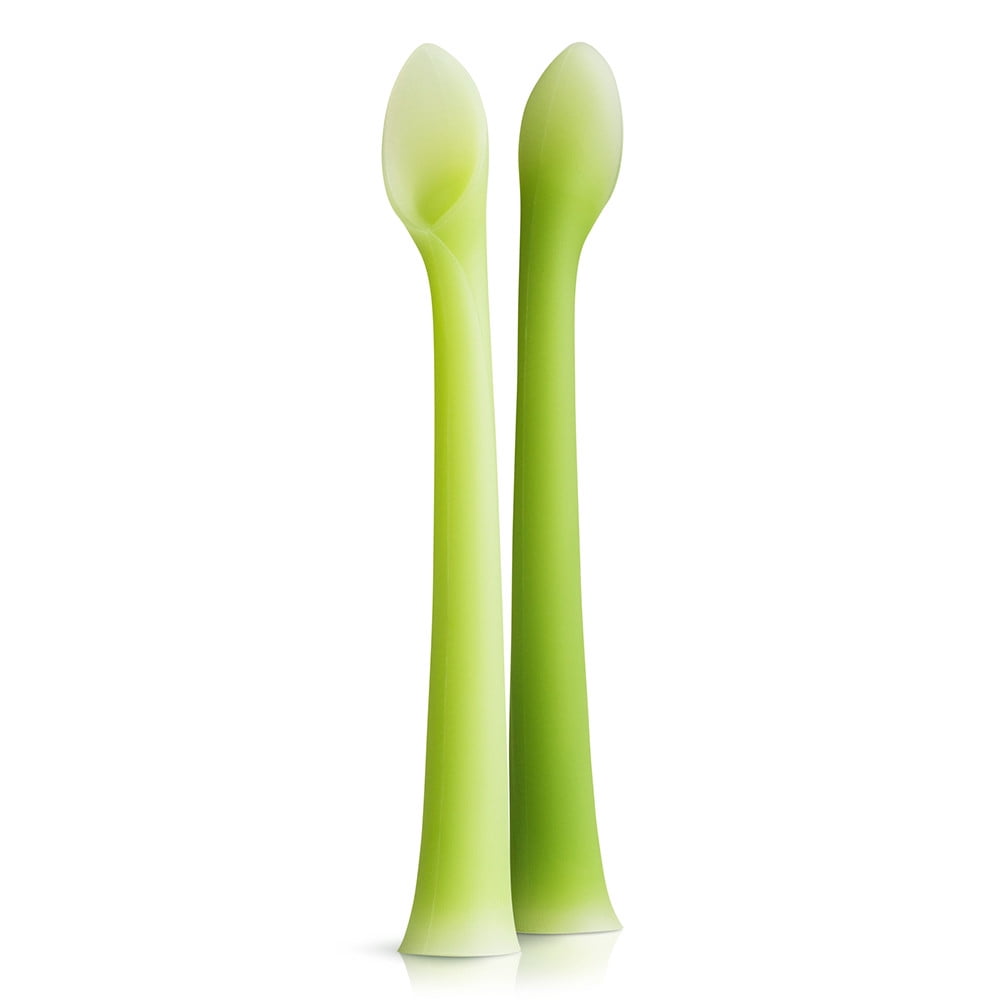 Choose Pink/Green or Blue/Green Assorted Pack of 2 Munchkin Silicone Spoons 