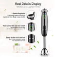 thumbnail image 4 of Immersion Hand Blender,4-in-1 Food Stick Mixer,500 Watt,8-Speed,with 860 ml Food Processor Chopper,600 ml Beaker,Egg Whisk, 4 of 4