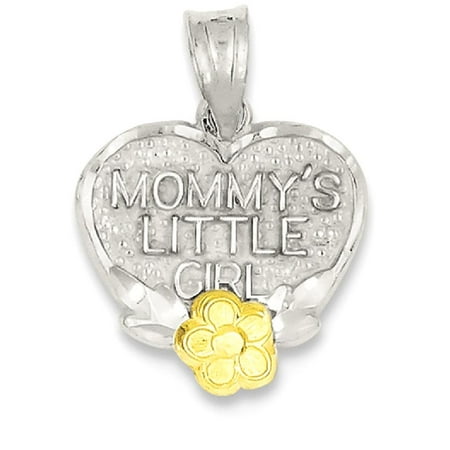 Sterling 925 Charm Pendant - IceCarats 925 Sterling Silver Vermeil Mommys Little Girl Heart Pendant Charm Necklace Special Person Fine Jewelry Ideal Mothers Day Gifts For Mom Women Gift Set From Heart