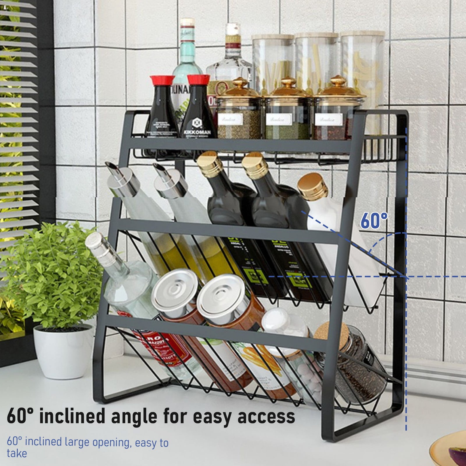 Clearance! Lssam Food Storage Containers Kitchen Containers Storage Bedroom For Bathroom 3 Countertop Bathroom Organizer Rack Organization Organizer Kitchen Tier Counter And Offices Food Storage