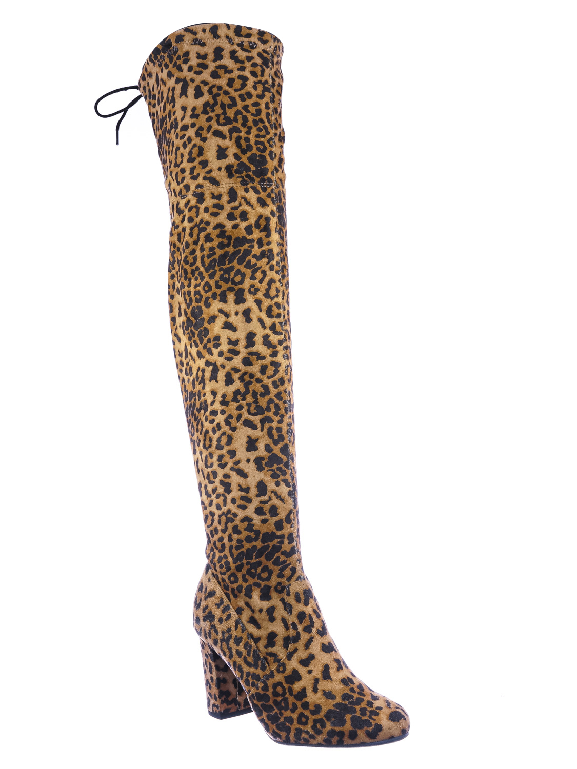 over the knee leopard print boots
