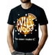thumbnail image 1 of Camiseta gráfica divertida de Will Wood: "Por si acaso lo logro", 100 % algodón, negra, informal, para hombre, ideal para fiestas, actividades al aire libre y ropa informal., 1 of 6