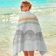 thumbnail image 7 of Byujiro Rainbow Print Beach Towel 29.5" x 59" Quick Dry Absorbent Soft Lightweight Sand Free Towel, Versatile as Beach Blanket & Shawl for Beach, Pool, Travel, Camping & Bathroom, 7 of 7