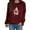 Wine, variant on Fgnfyis Women Canadian Maple Leaf Print Round Neck Long Sleeve Casual Pullover Sweater Womens Sweatshirts Black M