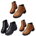 thumbnail image 5 of NOKIO Women'S Vintage Ankle Boots With Side Zippers Minimalist Side Zipper Boots For Women Ankle Boots Short Boots Single Shoes For Ladies Casual Shoes Women'S Sophisticated Suede Ankle Booties, 5 of 5
