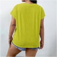 thumbnail image 5 of Horkkom Plus Size Tunic Tops for Women Crew Neck Solid Color Short Sleeve Shirts Summer Casual Loose Tops XXL, 5 of 9