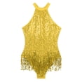 thumbnail image 5 of CHICTRY Womens Sparkling Sequins Fringed Dancewear Cross Back Latin Jazz Samba Dance Leotard, 5 of 7