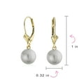 thumbnail image 4 of Bling Jewelry Womens Classic 10K-14K Gold Pearl Dangle Earrings Lever Back June Birthstone, 4 of 4