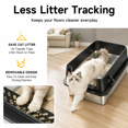 thumbnail image 4 of Black-1Pack XL Open Top Stainless Steel Cat Litter Box With High Sides, 4 of 8