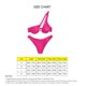 thumbnail image 4 of Conjunto de bikini para mujer Traje de baño elástico de dos piezas con aros acolchado y un hombro recortado Traje de baño elástico sin espalda Rosa Rojo M, 4 of 4