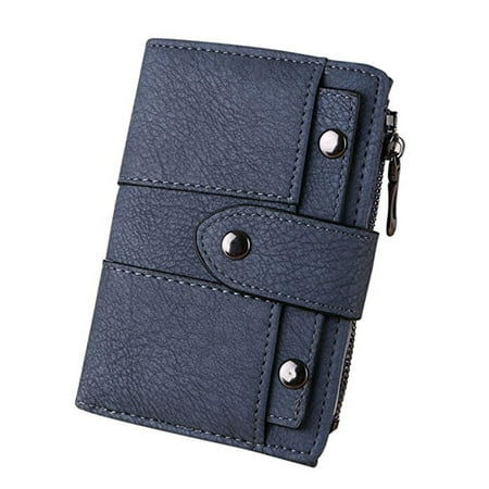 Hemiks - Women&#39;s Small Compact Bifold Leather Pocket Wallet Ladies Mini Purse With Id Window ...