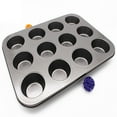 thumbnail image 5 of Basics Nonstick Round Muffin Baking Pan, 12 Cups,Gray,7.1"*9.5"*0.8",Carbon Steel Muffin Cupcake Baking Pan Non Stick Dishwasher Microwave Safe, 5 of 8