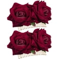 thumbnail image 1 of Rose Flower Hair Clip 3D Red Roses Flower Hair Accessories Comb Piece, 1 of 4