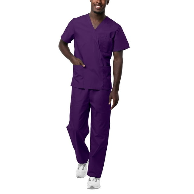 Sivvan Unisex Classic Scrub Set V-Neck Top/Drawstring Pants (Available in 15 Solid Colors)
