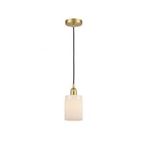 616-1P-SG-G341-Innovations Lighting-Hadley - 1 Light Cord Hung Mini Pendant In Art Deco Style-9.75 Inches Tall and 4.5 Inches Wide-Satin Gold