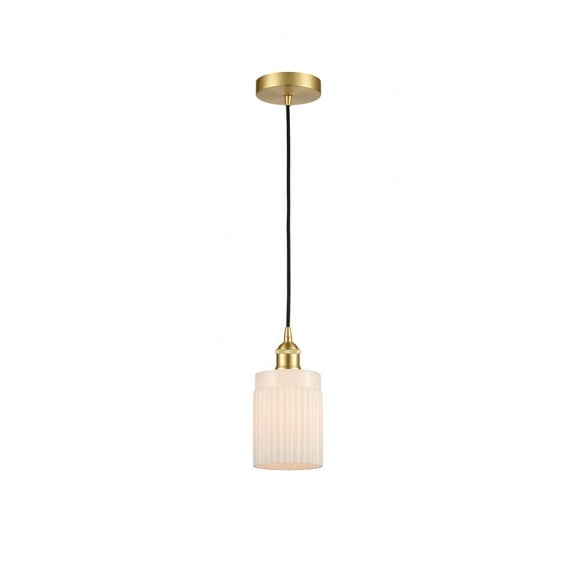 616-1P-SG-G341 Innovations Lighting Hadley - 1 Light Cord Hung Mini Pendant In Art Deco Style-9.75 Inches Tall and 4.5 Inches Wide-Satin Gold
