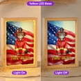 thumbnail image 2 of Firefighter American Shorthair Hero Rescue Fire Dept Fireman USA Flag Acrylic Plaque with Wood Photo Frame Box Cat Lover Kitten Owner Gifts Light Box - 02026, 2 of 5