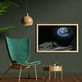 thumbnail image 2 of Galaxy Wall Art with Frame, Planet Earth Rocky Cliffs of Moon Lunar Panorama Art Cosmos Outer Space Print, Printed Fabric Poster for Bathroom Living Room, 35" x 23", Blue Black Grey, by Ambesonne, 2 of 2