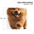 thumbnail image 2 of Zufioo Happy Fluffy Running Dog Print Leather Coaster Set, Decorative PVC Coasters 4-pack - Scald and Stain-resistant, Suitable for Home, Cafes, Restaurants-Square, 2 of 6