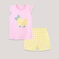 thumbnail image 3 of Toddler Girls Clothes 18M 24M 2T 3T 4T Summer Outfits Baby Kids Short Sleeve Cartoon Letter Hello Spring Sweetie Print T-Shirt Tops Printed Shorts Sets, 3 of 6