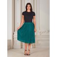 thumbnail image 4 of Women's 24Seven Comfort Apparel Elegant Accordion Pleated Elastic Waistband Party Midi Skirt Color: Black Size: MEDIUM, 4 of 10