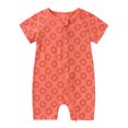 thumbnail image 2 of uublik Baby Bubble Romper Cute Pattern Short Sleeve Double Zipper Romper Jumpsuit Orange 3-6 Months, 2 of 5
