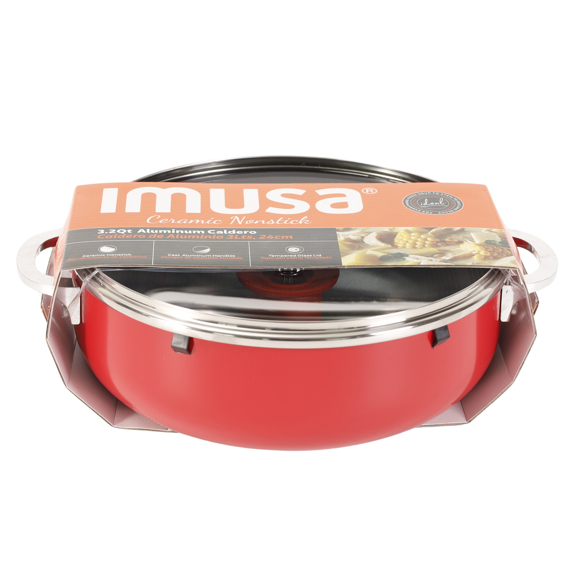 IMUSA Ceramic 3.2 Quart Red Caldero