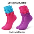 thumbnail image 6 of TELOLY 2Pairs Slouchy Socks for Women,No Squeeze, No Deformation Boot Socks for Women,Color Block Design Scrunch Socks Women,Combination1, 6 of 7