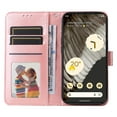 thumbnail image 4 of SaniMore for Google Pixel 7 Pro Wallet Case, Shockproof PU Leather Stand Cover with Card Slot Flip Kickstand Embossed Flower Magnetic Clasp Wrist Strap for Google Pixel 7 Pro, Rosegold, 4 of 9