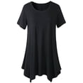 thumbnail image 1 of Coofit Tunique Chemise Manches Courtes Col Rond T-shirt Décontracté Blouse Ample pour Femmes, 1 of 8