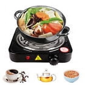 Single Electric Burner 1000W Portable Hot Plate Cast-Iron 7in by Durabold  USA, Black 