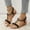 Black, variant on AXXD Women Beige Sandals Summer Fish-mouth Slip-on Slope Heel Shoes Casual Bohemian Rhinestone Roman Boho Sandals