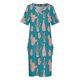 thumbnail image 4 of Vestido holgado con bolsillos en verde azulado y cactus de estilo mod medio para mujer, vestidos de verano 2025, atuendos para festivales., 4 of 7
