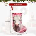 thumbnail image 4 of Salouo Flower White Cow Print Christmas Stockings,Large Xmas Stocking Set of 1 Holiday and Farmhouse Stocking for Christmas Holiday Party Decoration(17.7*11 Inch), 4 of 7
