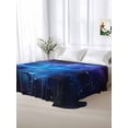 thumbnail image 5 of Blue Purple Sky Queen Size Flat Sheet, Wrinkleproof & Fadeproof Cooling Flat Bed Sheet Only, Abstract Modern Stars Space Breathable Soft Bedding Top Sheets 90 x 102 Inches, 5 of 8