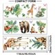 thumbnail image 2 of 3 hojas de pegatinas de pared de animales de jardín, 3 estilos, oso, jirafa, zorro, decoración, pegatinas de pared extraíbles, despegar y pegar., 2 of 8