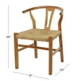 thumbnail image 3 of DecMode Teak Wood Handmade Dining Chair with Woven Seagrass Seat, Brown, 3 of 7