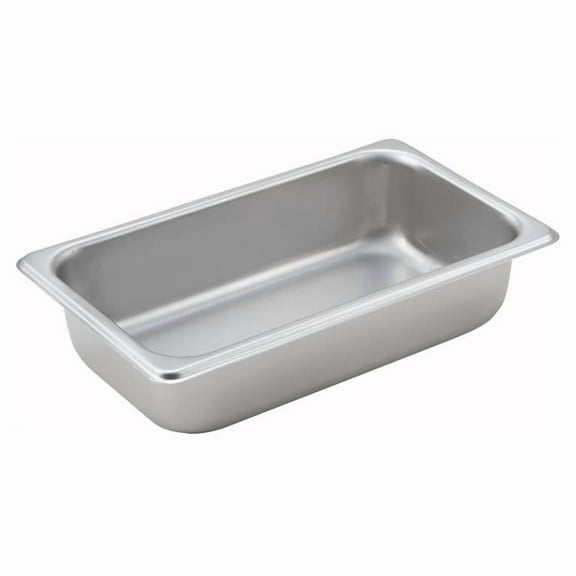 Winco SPQ2 Straight-Sided Steam Pan, 25 Gauge - Stainless Steel - 0.25 Size - 2.5 in.