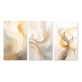 thumbnail image 2 of Designart "Whirling Illustration Tender White III" Abstract Spirals Wall Art Set Of 3 - Transitional White Canvas Set For Living Room Decor, 2 of 6