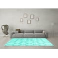 thumbnail image 3 of Ahgly Company Machine Washable Indoor Round Trellis Turquoise Blue Contemporary Area Rugs, 8' Round, 3 of 4