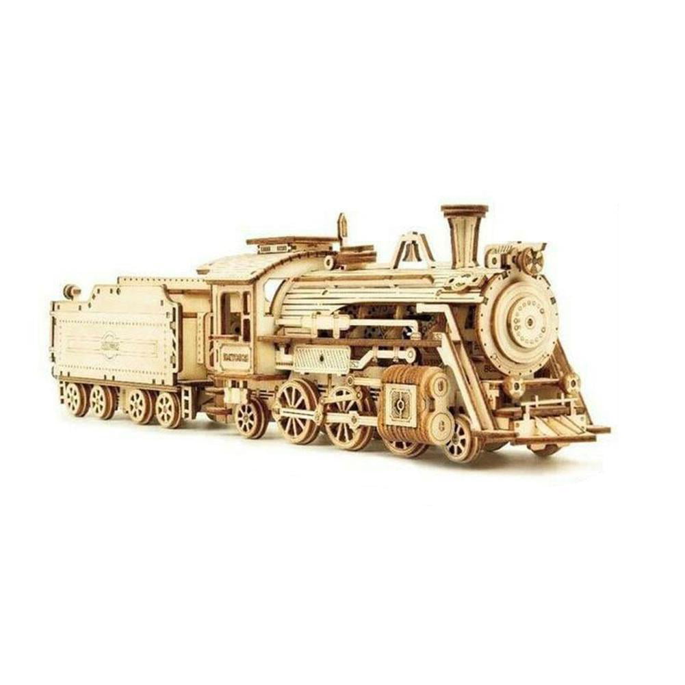 ROBOTIME DIY Wooden Train Model Kit Valentine Present Gift for Husband Boyfriend 