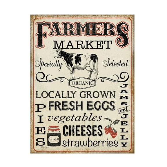 Trademark Fine Art 'Farmers Organic Market' Canvas Art by Jean Plout
