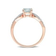 thumbnail image 4 of 3/4 Carat (Ctw) Aquamarine Infinity Ring with Diamonds in 10K Rose Gold for Women, 4 of 6